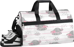 Animal Elephant Print Sports Gym Bag with Wet Pocket & Shoes Compartment Waterproof Workout Duffel Bag for Women and Men Weekender Overnight Duffle Bag Travel Carry-on Tote