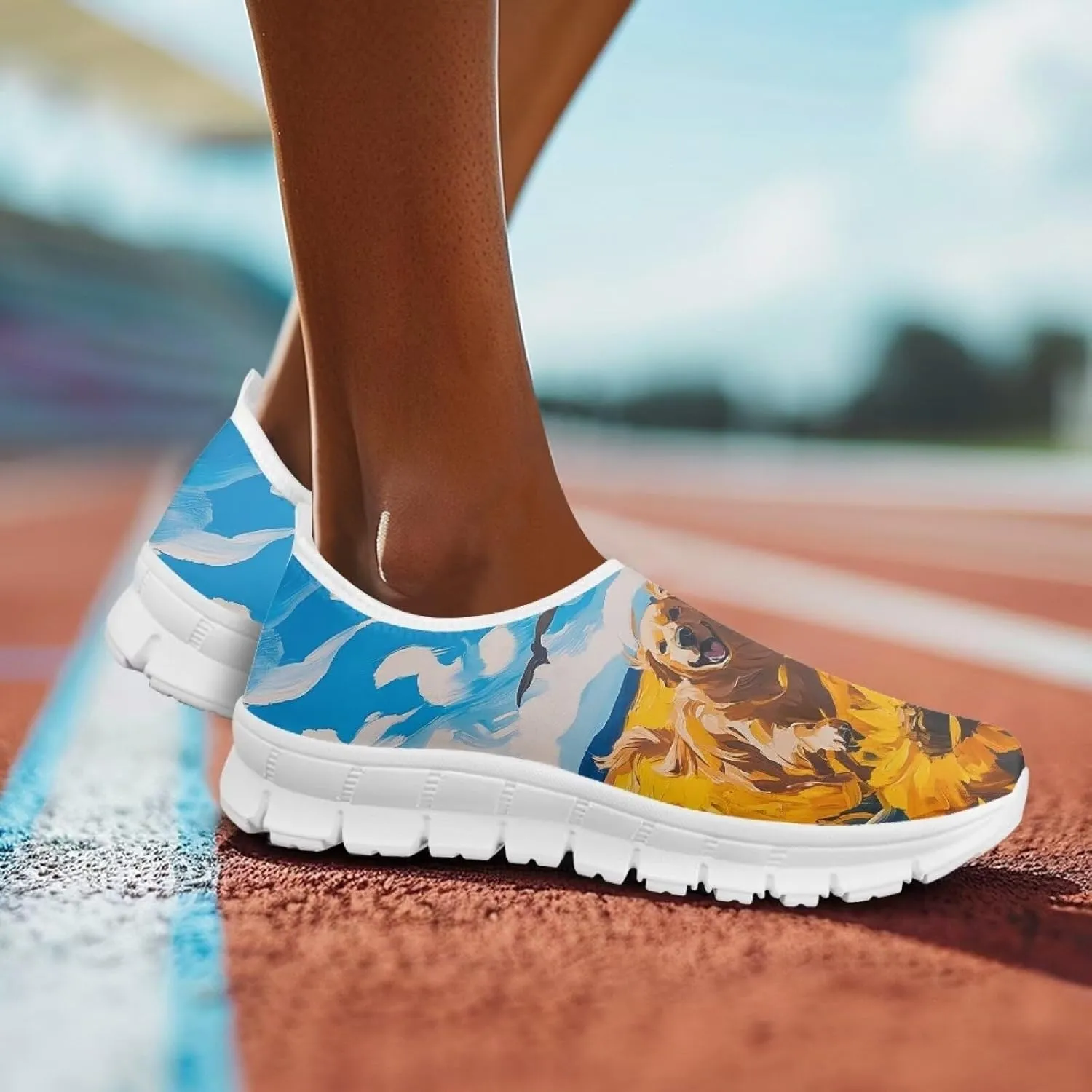 Animals Sneakers for Women Slip On Casual Breathable Lightweight Low Top Running Sneakers for Womens US 5.5-11.5