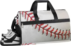 Baseball Print Sports Gym Bag with Wet Pocket & Shoes Compartment Waterproof Workout Duffel Bag for Women and Men Weekender Overnight Duffle Bag Travel Carry-on Tote