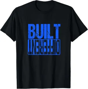 Blue Built Different Blue Color Graphic Blue T-Shirt