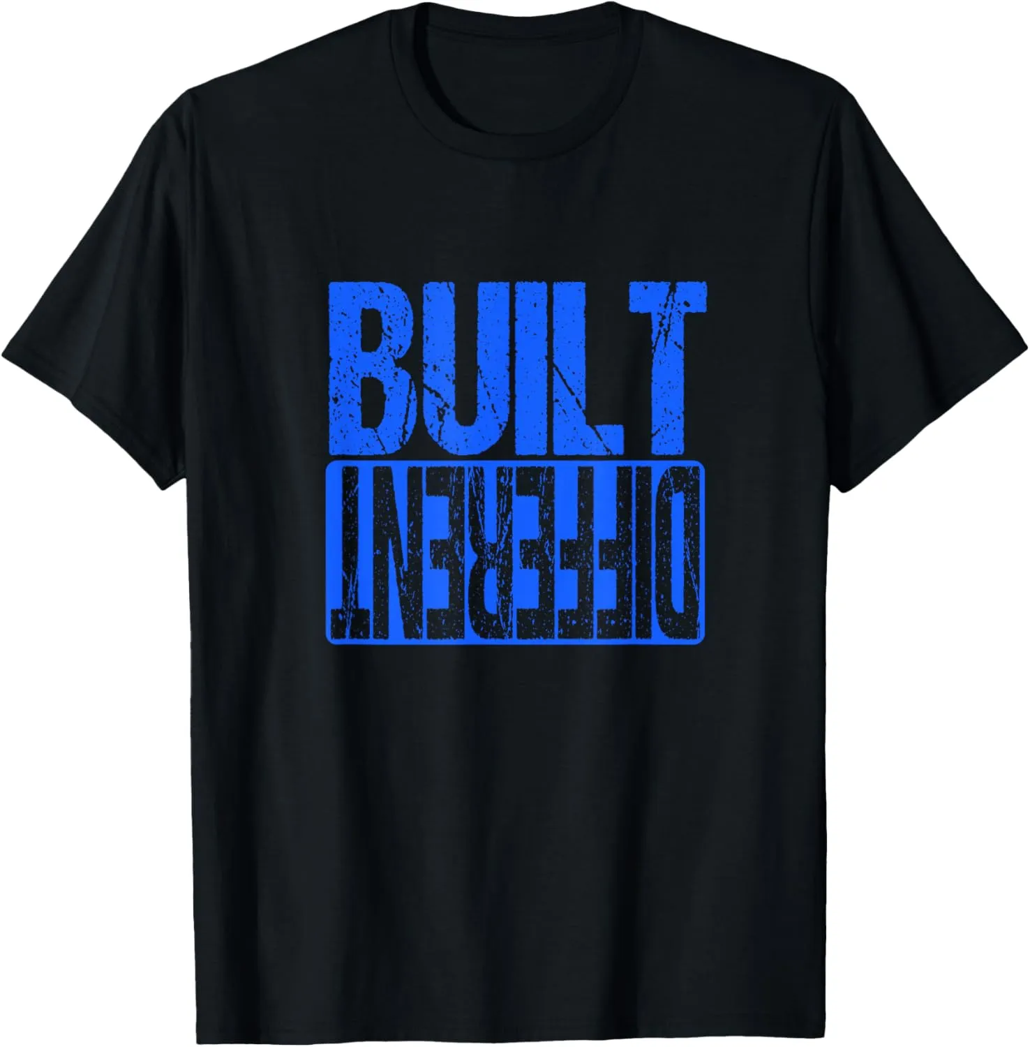 Blue Built Different Blue Color Graphic Blue T-Shirt