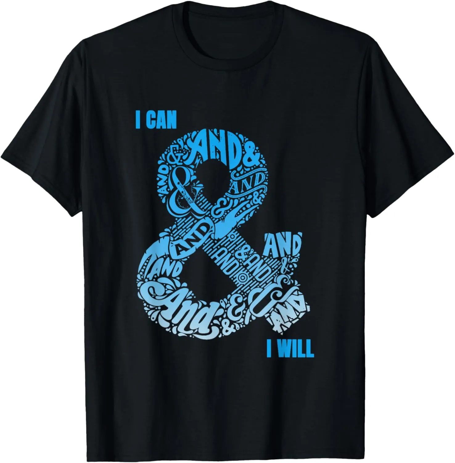 Blue Can & Will Blue Color Graphic T-Shirt