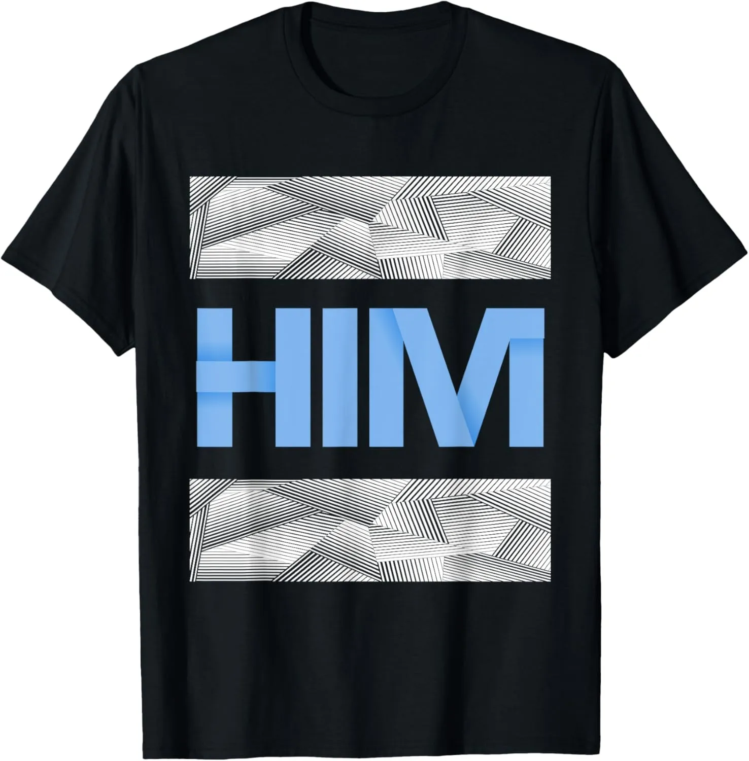 Blue He Is Him Blue Color Graphic T-Shirt