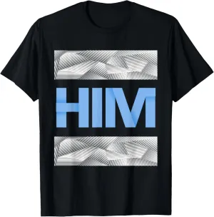 Blue He Is Him Blue Color Graphic T-Shirt