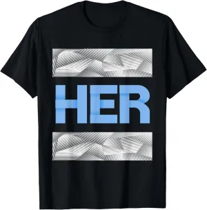 Blue She Is Her Blue Color Graphic T-Shirt