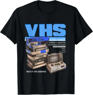 Blue VHS and Chill Blue Color Graphic T-Shirt