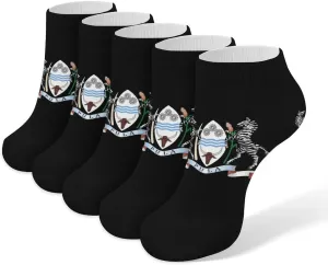 Botswana Coat of Arms 5 Pairs Low Cut Ankle Socks for Men Women Athletic Running Socks No Show Breathable