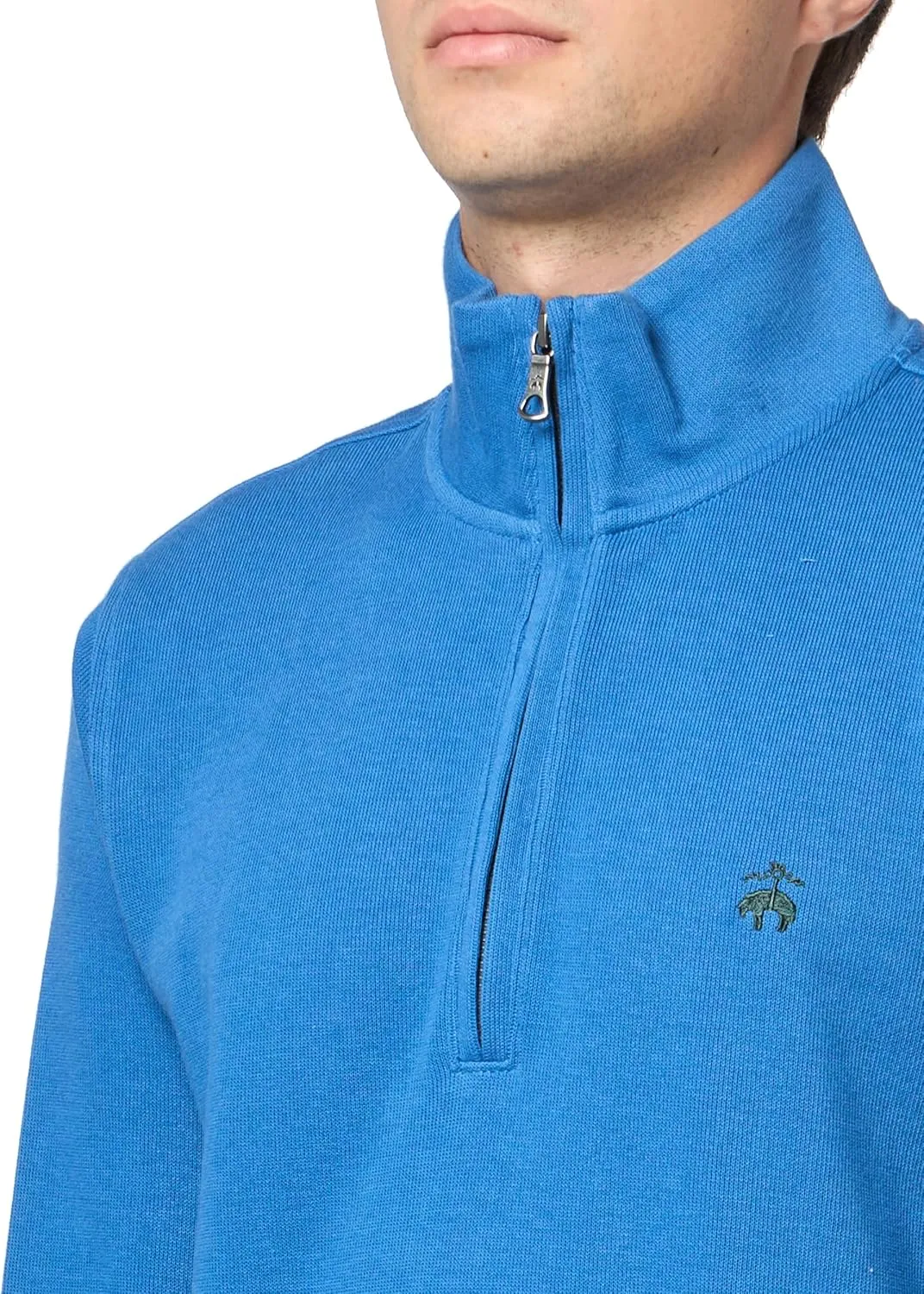 Brooks Brothers Men's Ribbed French Terry Half-Zip Long Sleeve Sweatshirt