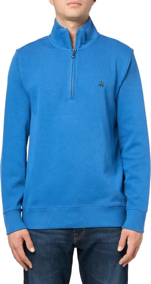 Brooks Brothers Men's Ribbed French Terry Half-Zip Long Sleeve Sweatshirt