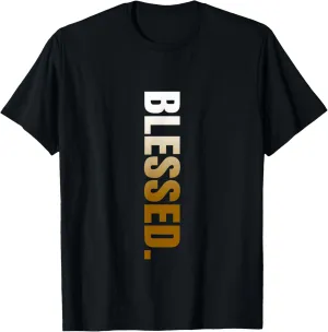 Brown Blessed. Vertical Brown Color Graphic T-Shirt