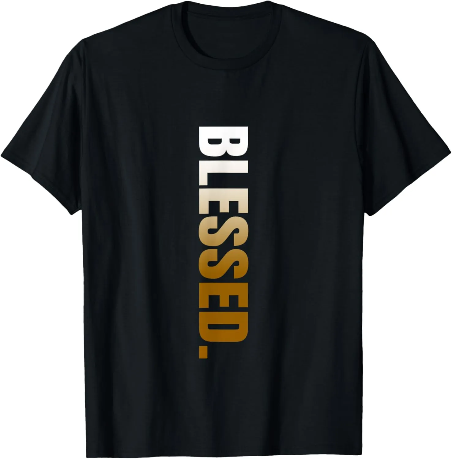 Brown Blessed. Vertical Brown Color Graphic T-Shirt