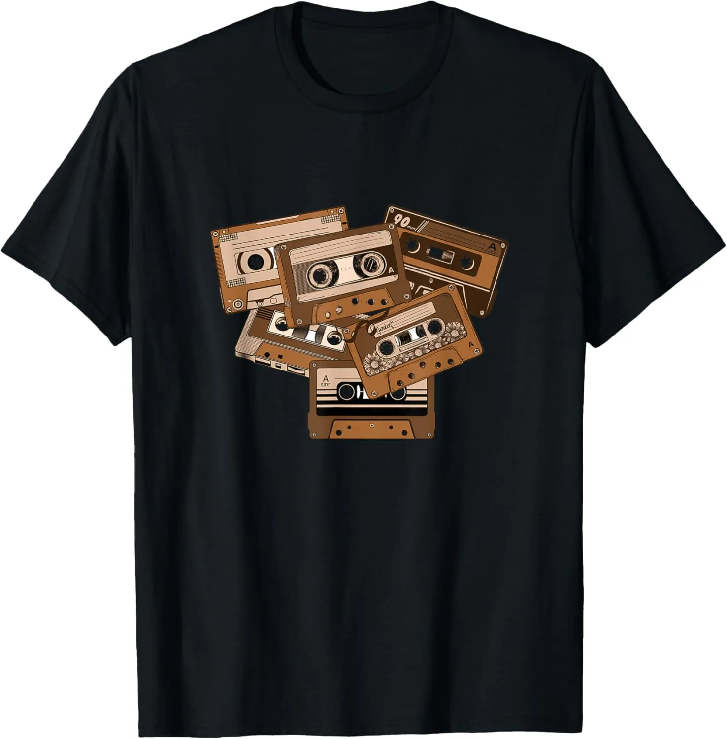 Brown Tape Cassettes Classic Old School Brown Color Graphic T-Shirt