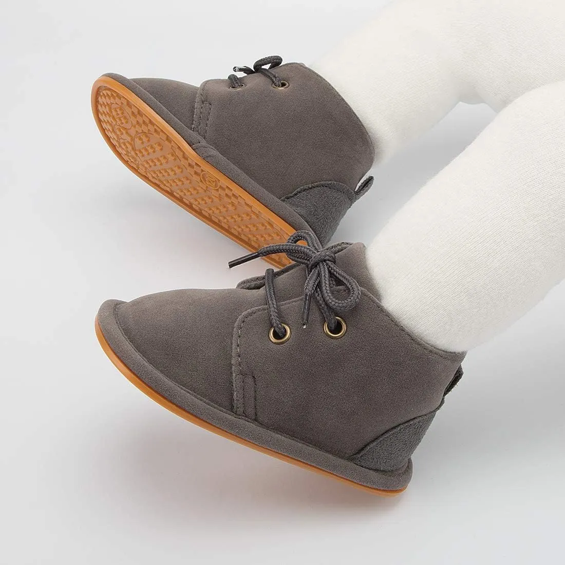 CENCIRILY Baby Booties Newborn Girl Boy shoes Infant Fleece Cozy Fur Lining Winter Warm Ankle Boots Rubber Sole Anti-Slip Prewalker Boots