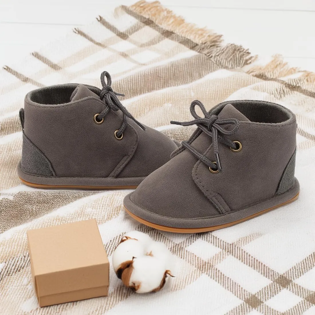 CENCIRILY Baby Booties Newborn Girl Boy shoes Infant Fleece Cozy Fur Lining Winter Warm Ankle Boots Rubber Sole Anti-Slip Prewalker Boots