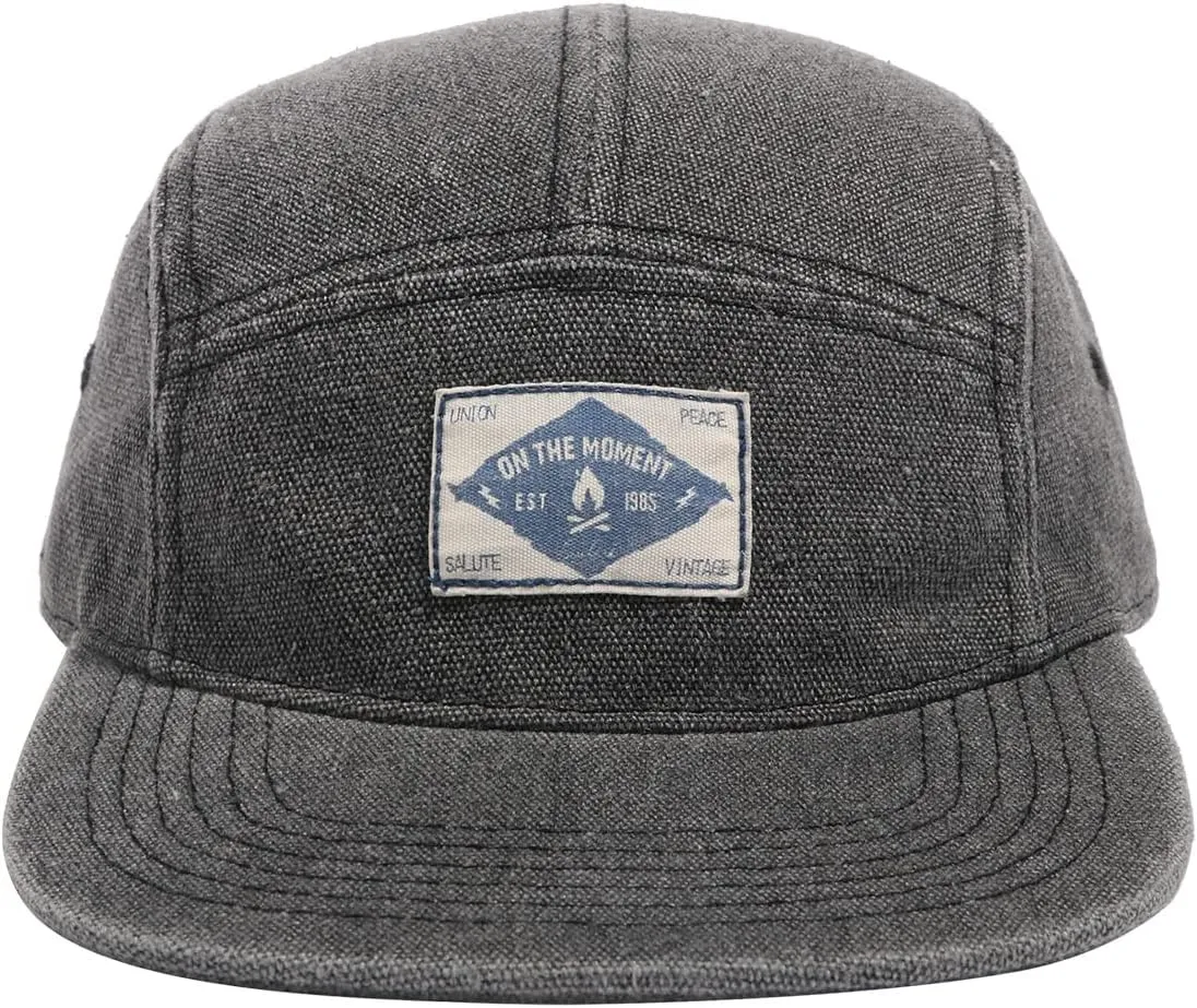 Clakllie 5 Panel Flat Brim Baseball Cap - Washed Cotton, Vintage Dad Hat for Men & Women Street Style Trucker Cap Hip Hop Hat