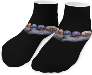 Colorful Snails Cute Ankle Socks 1 Pairs Low Cut No Show Sock Breathable Stocking for Men Women