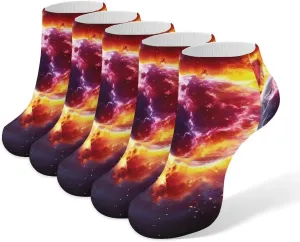 Constellation Pillar of Creation 5 Pairs Low Cut Ankle Socks for Men Women Athletic Running Socks No Show Breathable