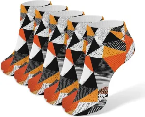 Contrasting Colors in Polygonal Artwork 5 Pairs Low Cut Ankle Socks for Men Women Athletic Running Socks No Show Breathable