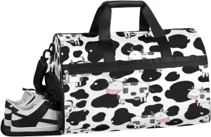 Cows Skin Print Sports Gym Bag with Wet Pocket & Shoes Compartment Waterproof Workout Duffel Bag for Women and Men Weekender Overnight Duffle Bag Travel Carry-on Tote