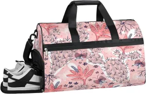 Cute Cactus Sports Gym Bag with Wet Pocket & Shoes Compartment Waterproof Workout Duffel Bag for Women and Men Weekender Overnight Duffle Bag Travel Carry-on Tote