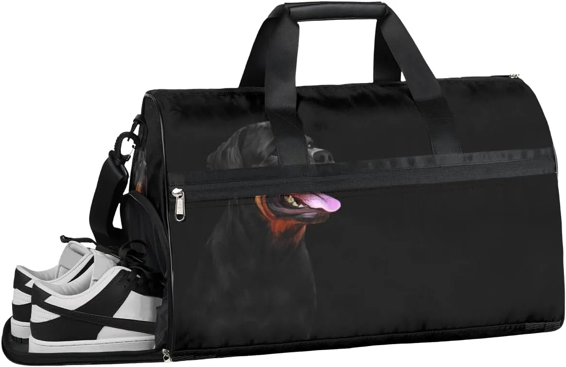Cute Dogs Animals Sports Gym Bag with Wet Pocket & Shoes Compartment Waterproof Workout Duffel Bag for Women and Men Weekender Overnight Duffle Bag Travel Carry-on Tote