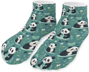 Cute Pandas Cute Ankle Socks 1 Pairs Low Cut No Show Sock Breathable Stocking for Men Women