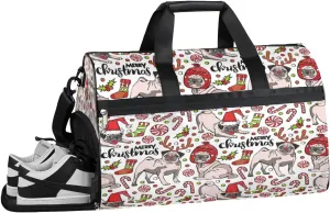 Cute Puppy Sports Gym Bag with Wet Pocket & Shoes Compartment Waterproof Workout Duffel Bag for Women and Men Weekender Overnight Duffle Bag Travel Carry-on Tote