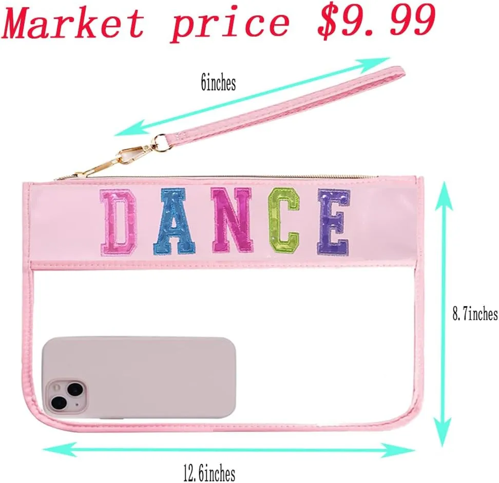 Dance Duffle Bag for Girls, Kids Toy Storage Bag,Weekend Bag,Overnight Bag,Gymnastics bag 17"Lx9"Wx9"H, Light purple set-clear letter bag, Cute