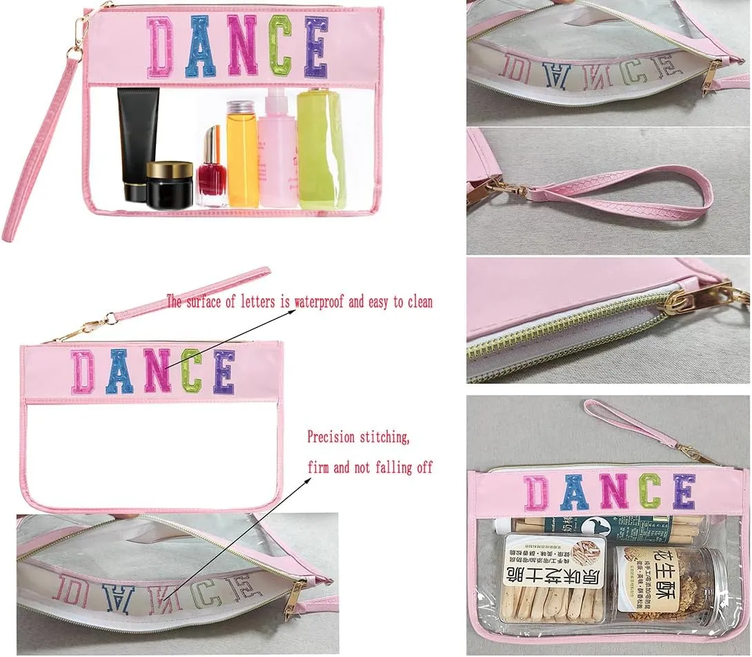 Dance Duffle Bag for Girls, Kids Toy Storage Bag,Weekend Bag,Overnight Bag,Gymnastics bag 17"Lx9"Wx9"H, Light purple set-clear letter bag, Cute