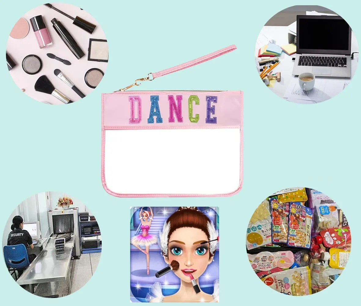 Dance Duffle Bag for Girls, Kids Toy Storage Bag,Weekend Bag,Overnight Bag,Gymnastics bag 17"Lx9"Wx9"H, Light purple set-clear letter bag, Cute