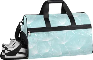 Dandelion Pattern Sports Gym Bag with Wet Pocket & Shoes Compartment Waterproof Workout Duffel Bag for Women and Men Weekender Overnight Duffle Bag Travel Carry-on Tote