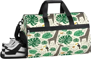 Deer Animal Design Sports Gym Bag with Wet Pocket & Shoes Compartment Waterproof Workout Duffel Bag for Women and Men Weekender Overnight Duffle Bag Travel Carry-on Tote