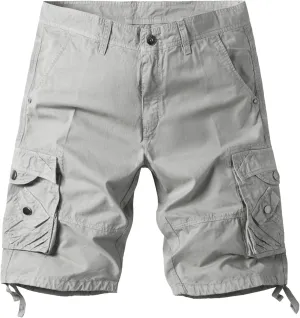 DGHM-JLMY Mens Cotton Camo Cargo Shorts Relaxed Fit Multi-Pockets Casual Short Pants Running Traning Straight Work Shorts