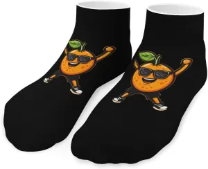 Doing Sports Orange Cute Ankle Socks 1 Pairs Low Cut No Show Sock Breathable Stocking for Men Women