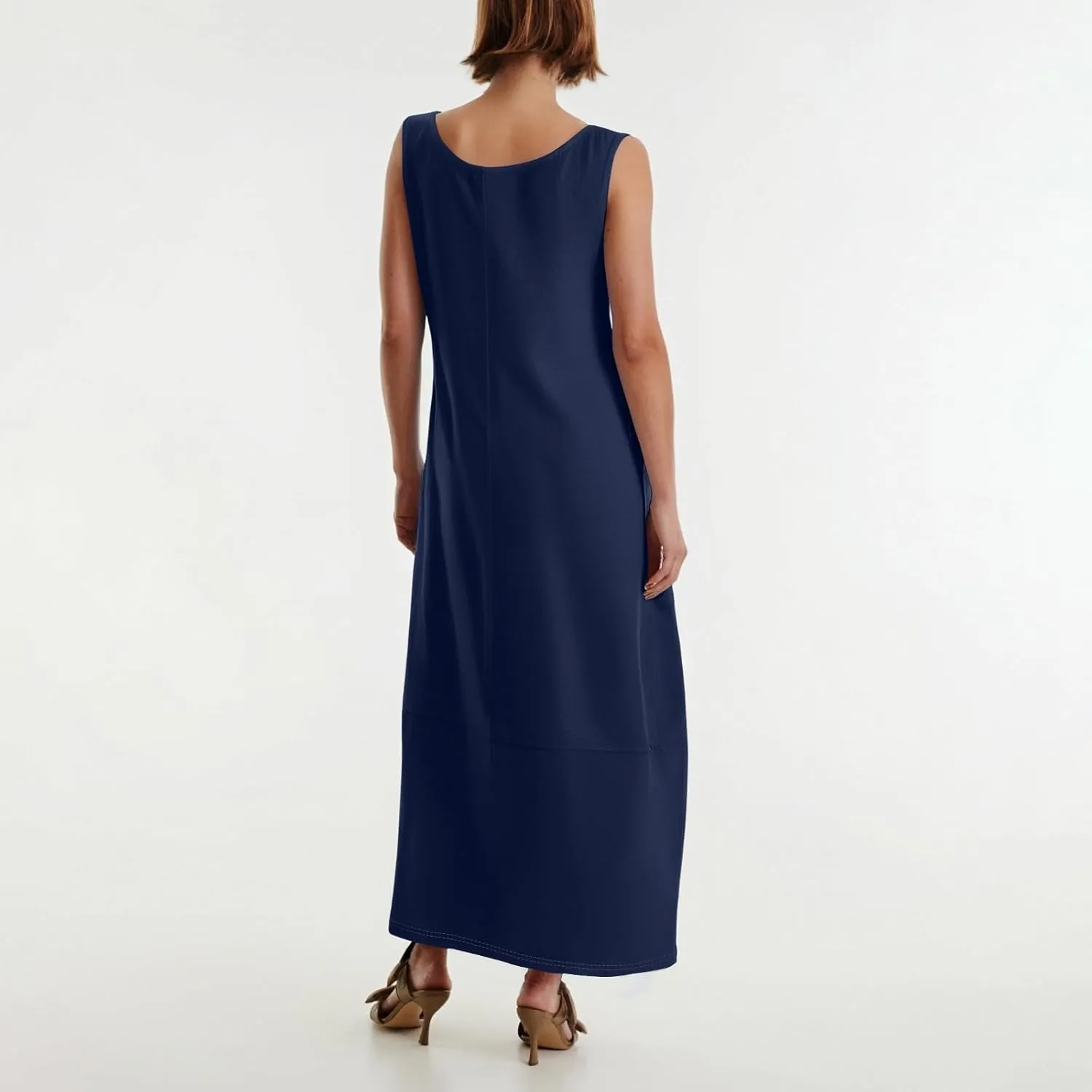 Dresses for Women 2025 Summer Casual Maxi Dress Scoop Neck Sleeveless Sundress Loose Flowy Beach Vacation Tank Dress