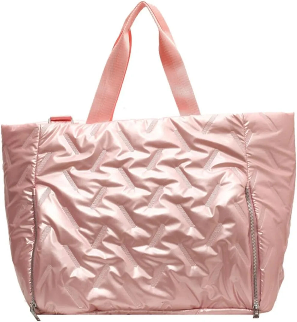 Duvet Gym Bag for Women,Sports Travel Duffel Bag, Weekender Overnight Bag with Wet Pocket and Shoes Compartment for Women, Travel,Workout,Gym, Yoga 039 (Pink)