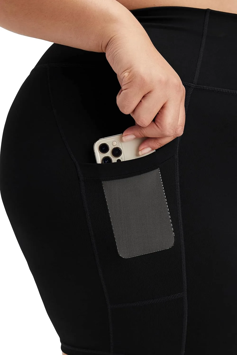 Fabletics Women's On-The-Go PowerHold Ultra HW 6'' Short, Maximum Compression, Flattering