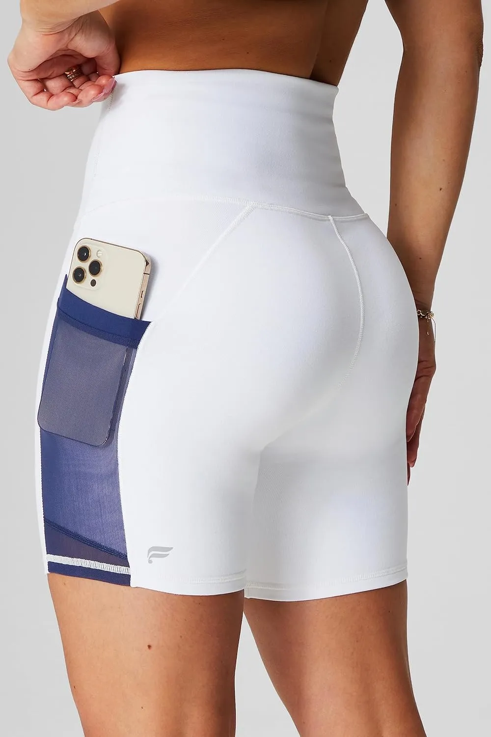 Fabletics Women's On-The-Go PowerHold Ultra HW 6'' Short, Maximum Compression, Flattering