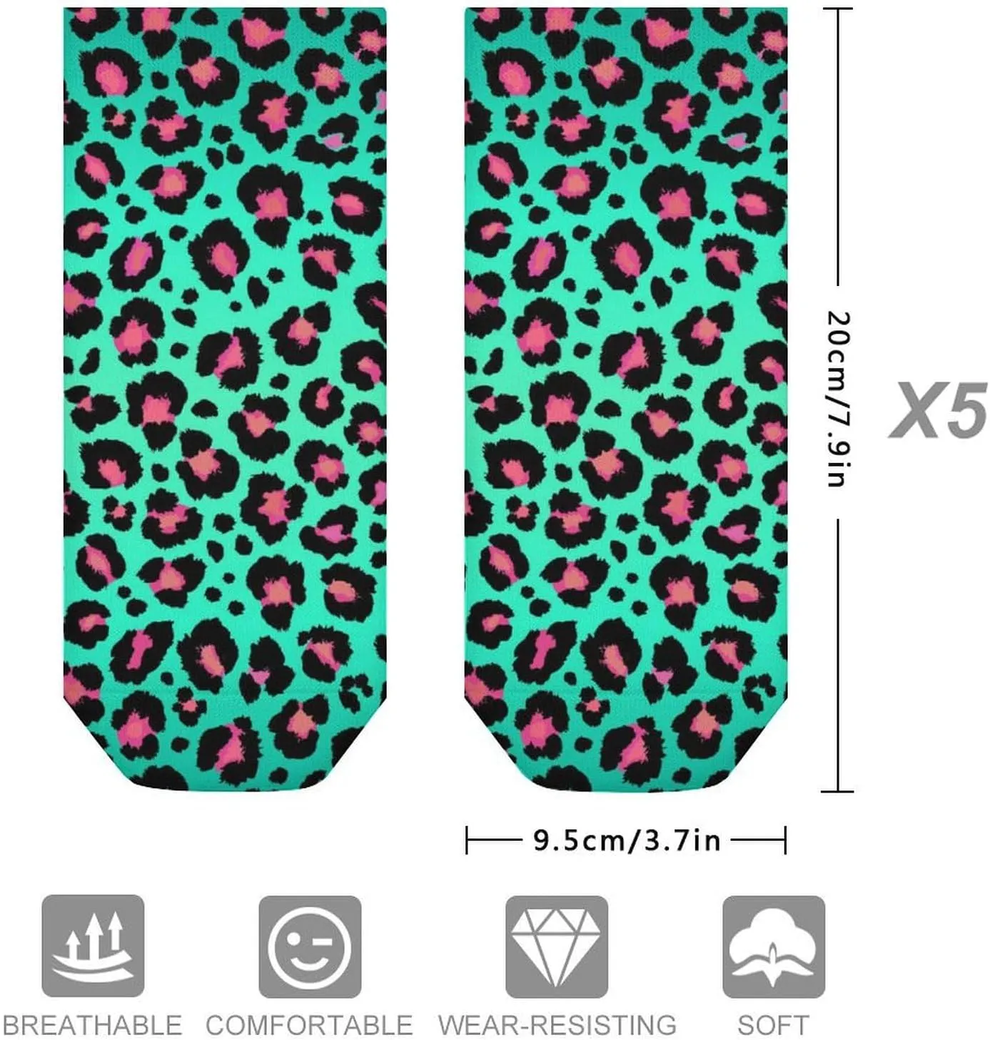 Fashion Socks Men & Women Soft Hiking Running Decor Dress Low Cut Ankle Socks 5 Pairs