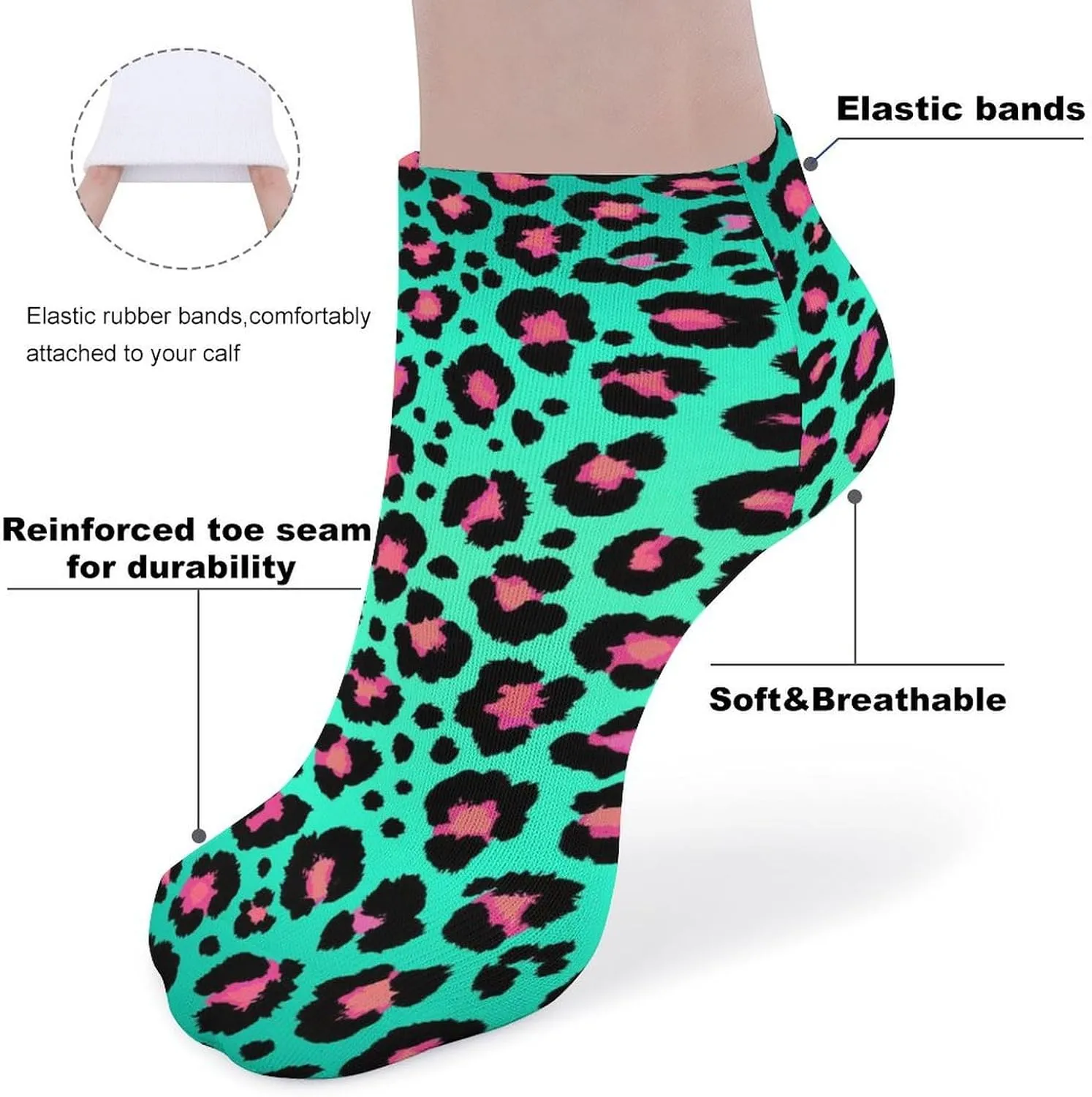Fashion Socks Men & Women Soft Hiking Running Decor Dress Low Cut Ankle Socks 5 Pairs