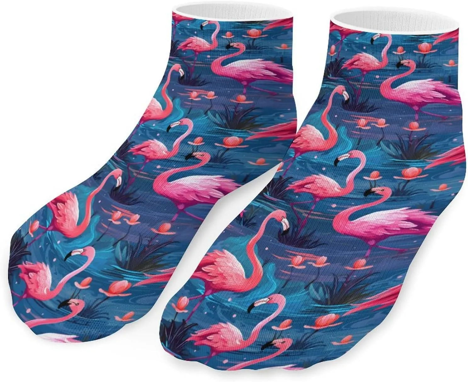 Flamingos Cute Ankle Socks 1 Pairs Low Cut No Show Sock Breathable Stocking for Men Women
