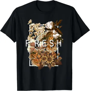 FRESH Brown Color Graphic Tee T-Shirt