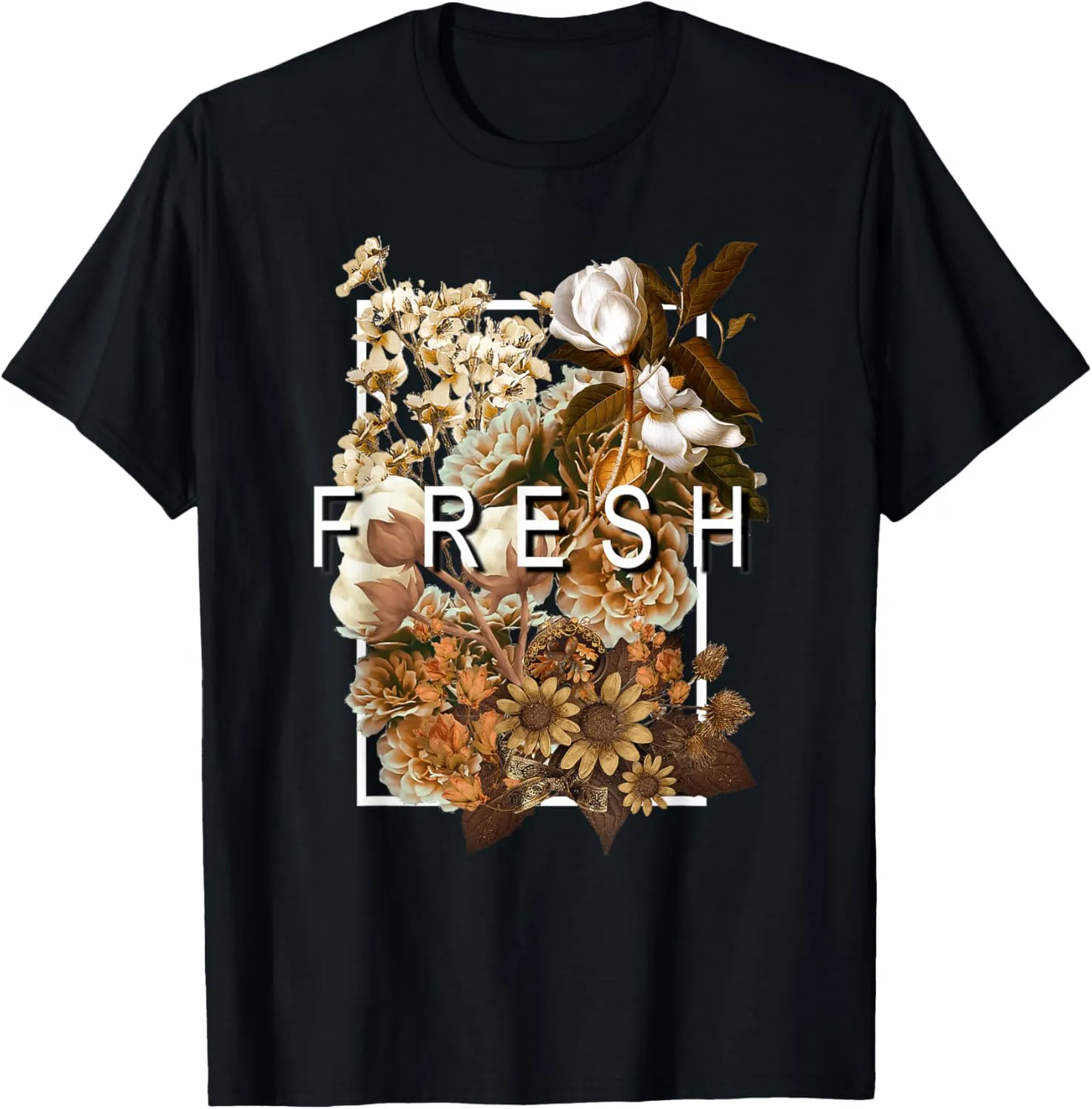 FRESH Brown Color Graphic Tee T-Shirt
