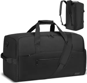 Garment Duffle Bag for Men Women,Convertible Garment Bags for Travel,Suit Carry-on Travel Bag Expandable with Shoes Compartment for Business Trip,Weekend,Wedding(Black)