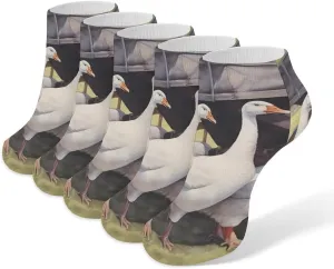 Geese Leisure Time 5 Pairs Low Cut Ankle Socks for Men Women Athletic Running Socks No Show Breathable