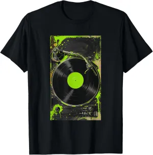 Green For The Record Green Color Graphic T-Shirt