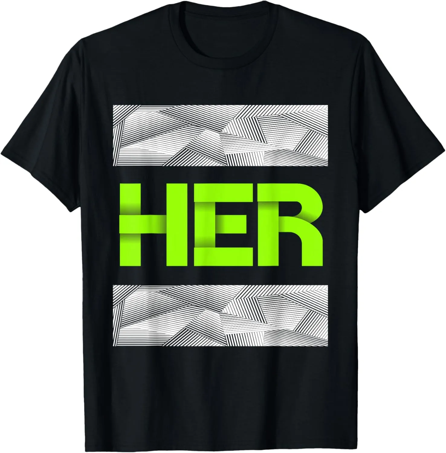 Green She is HER Green Color Graphic T-Shirt