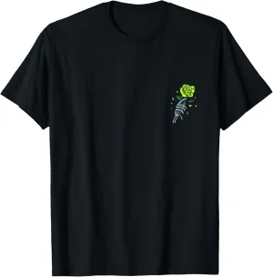 Green Skeletal Last Rose Green Color Graphic T-Shirt