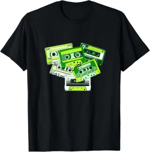 Green Tape Cassettes Classic Old School Green Color Graphic T-Shirt