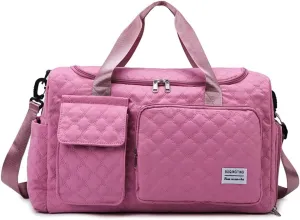 Gym Bag for Women,Sports Travel Duffel Bag, Weekender Overnight Bag with Wet Pocket and Shoes Compartment for Women, Travel,Workout,Gym, Yoga 766 (Pink)